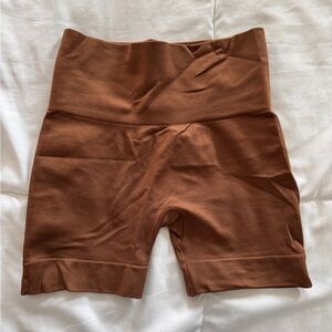 SET Active High-Waisted Brown Bike Shorts